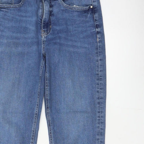 Per Una Women’s Blue UK 12 Short Mid Rise Tapered Stretch Jeans