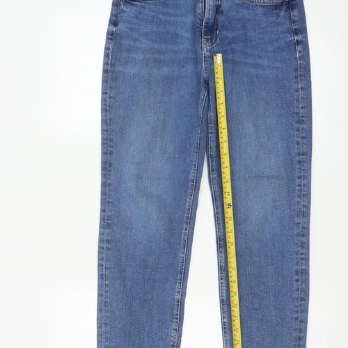 Per Una Women’s Blue UK 12 Short Mid Rise Tapered Stretch Jeans