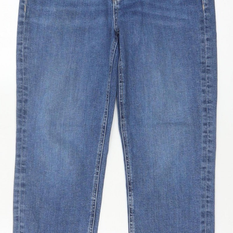 Per Una Women’s Blue UK 12 Short Mid Rise Tapered Stretch Jeans