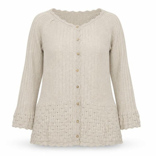 Per Una Women’s Beige Size 16 Ribbed Button Cardigan
