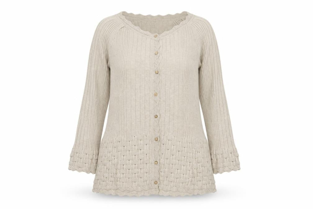 Per Una Women’s Beige Size 16 Ribbed Button Cardigan