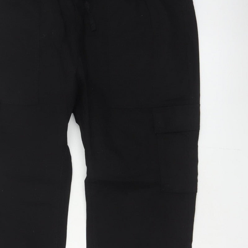 Marks & Spencer Men Black XL Cotton Stretch Cargo Jogger Trousers