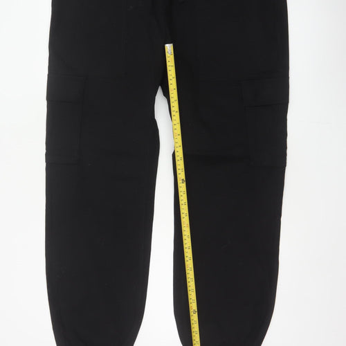 Marks & Spencer Men Black XL Cotton Stretch Cargo Jogger Trousers
