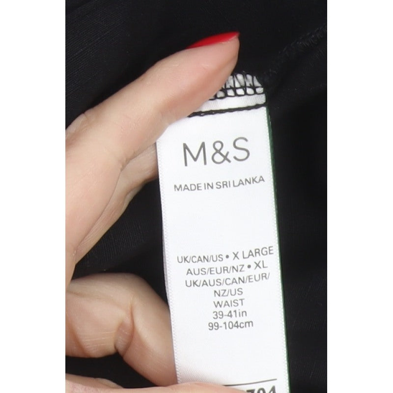 Marks & Spencer Men Black XL Cotton Stretch Cargo Jogger Trousers