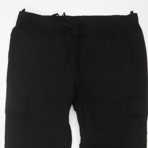 Marks & Spencer Men Black XL Cotton Stretch Cargo Jogger Trousers