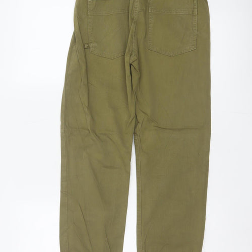 Bershka Women’s Green UK 4 High Rise Pleated Tapered Jogger Trousers