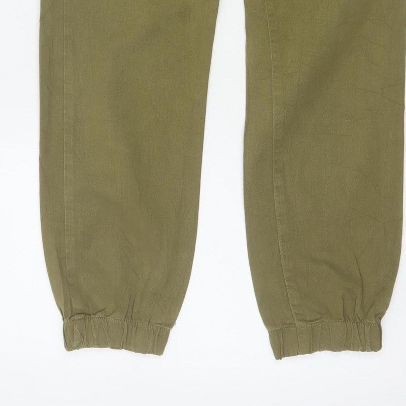 Bershka Women’s Green UK 4 High Rise Pleated Tapered Jogger Trousers