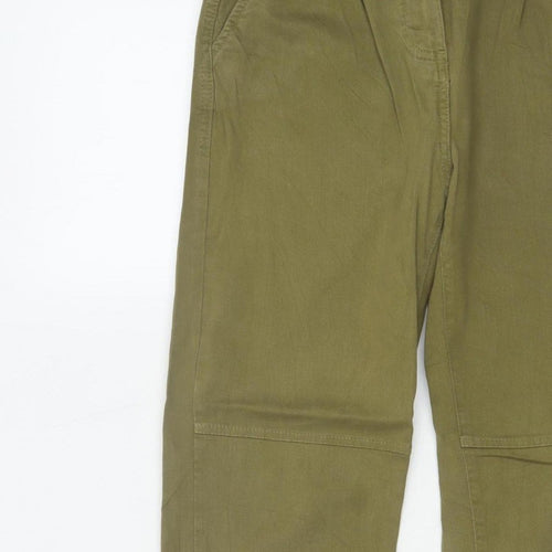 Bershka Women’s Green UK 4 High Rise Pleated Tapered Jogger Trousers