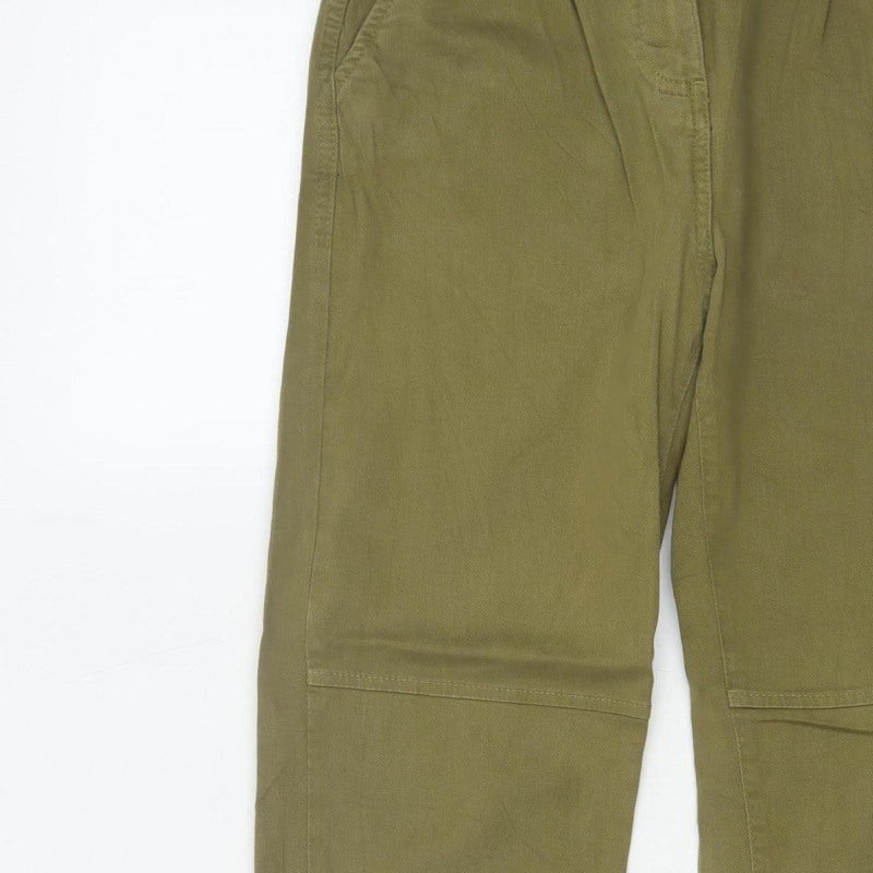 Bershka Women’s Green UK 4 High Rise Pleated Tapered Jogger Trousers