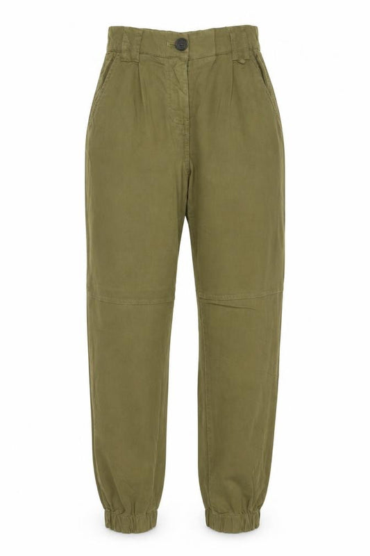 Bershka Women’s Green UK 4 High Rise Pleated Tapered Jogger Trousers