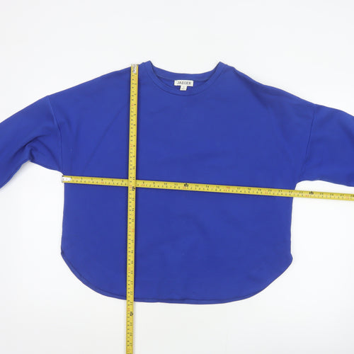 Jaeger Women Blue UK 10 Basic Crew Neck Long Sleeve Jersey Top