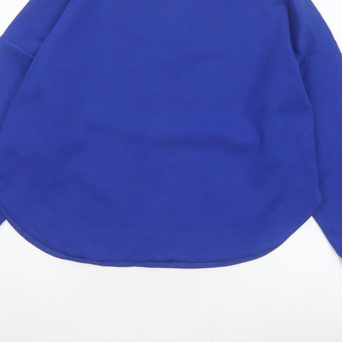 Jaeger Women Blue UK 10 Basic Crew Neck Long Sleeve Jersey Top