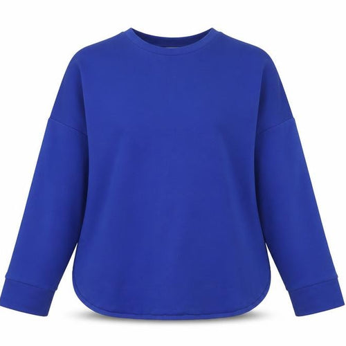 Jaeger Women Blue UK 10 Basic Crew Neck Long Sleeve Jersey Top