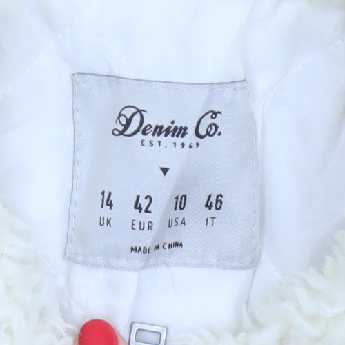 Denim Co. Women’s Brown Corduroy Faux Fur Trim Cropped Jacket UK 14