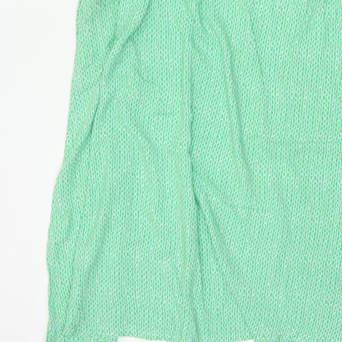 Marks and Spencer Women Green Size 10 Long Geometric Shirt Dress