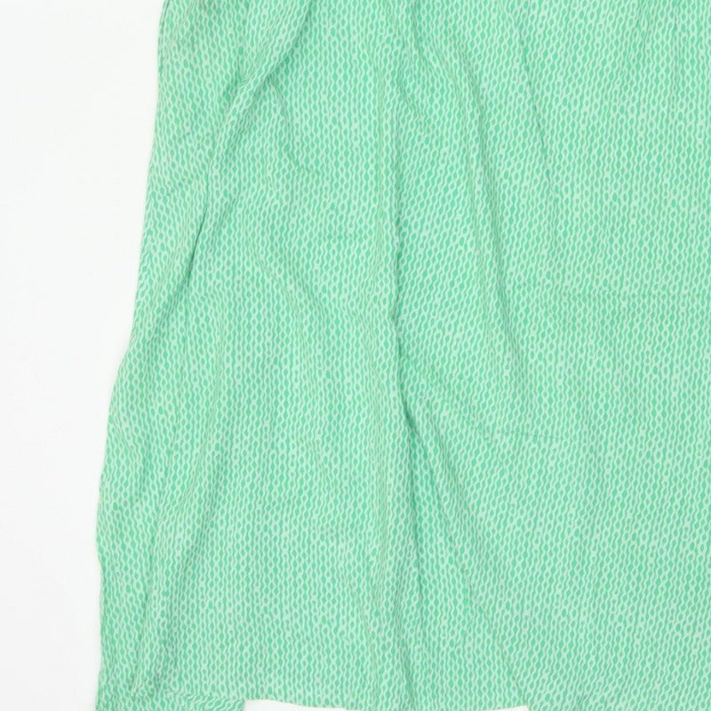 Marks and Spencer Women Green Size 10 Long Geometric Shirt Dress