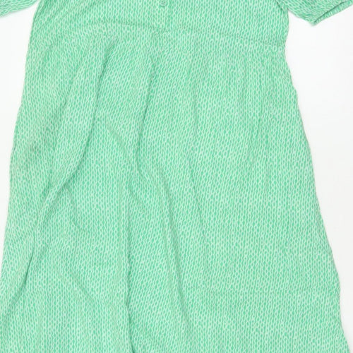 Marks and Spencer Women Green Size 10 Long Geometric Shirt Dress