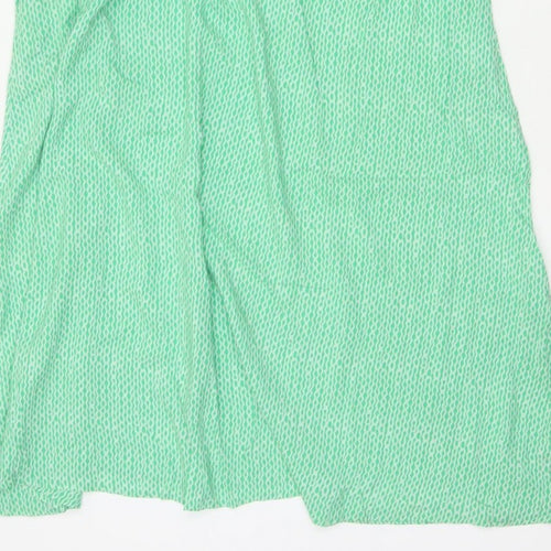 Marks and Spencer Women Green Size 10 Long Geometric Shirt Dress