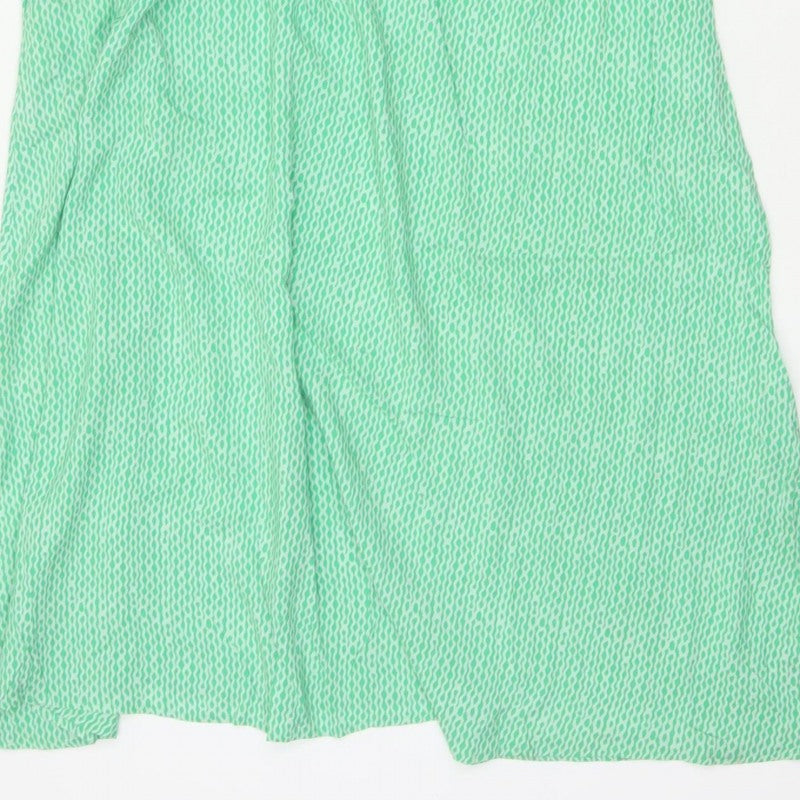 Marks and Spencer Women Green Size 10 Long Geometric Shirt Dress