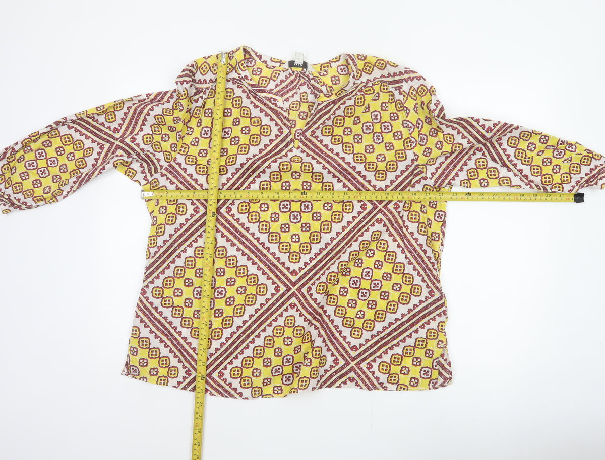 Close-up detail of Marks and Spencer Women Multicoloured, size 14, Bohemian V-Neck Blouse