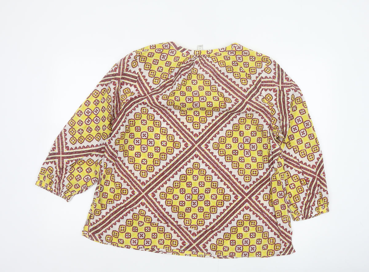 Brand and care label for Marks and Spencer Women Multicoloured, size 14, Bohemian V-Neck Blouse