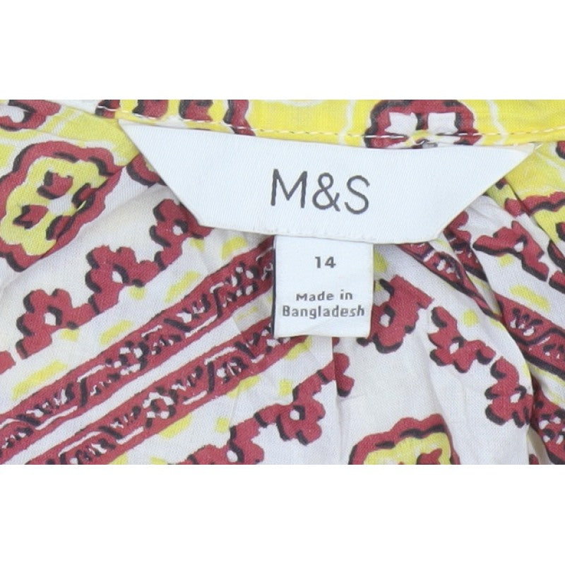 Additional view of Marks and Spencer Women Multicoloured, size 14, Bohemian V-Neck Blouse