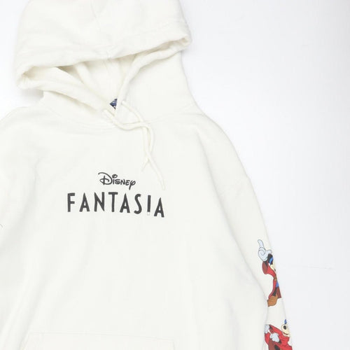 H&M Men’s Ivory L Disney Fantasia Mickey Graphic Pullover Hoodie
