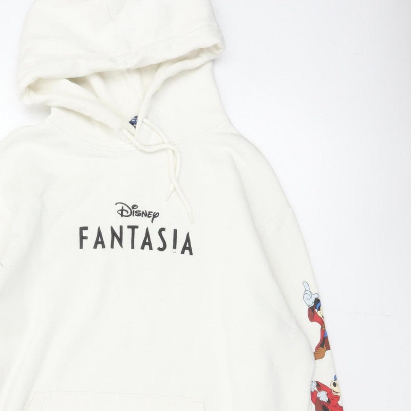 H&M Men’s Ivory L Disney Fantasia Mickey Graphic Pullover Hoodie