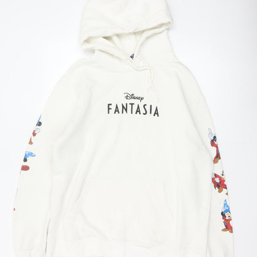 H&M Men’s Ivory L Disney Fantasia Mickey Graphic Pullover Hoodie