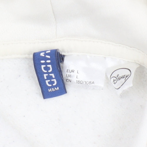 H&M Men’s Ivory L Disney Fantasia Mickey Graphic Pullover Hoodie