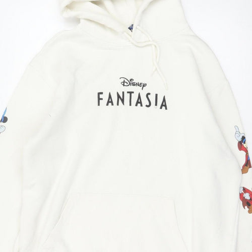 H&M Men’s Ivory L Disney Fantasia Mickey Graphic Pullover Hoodie