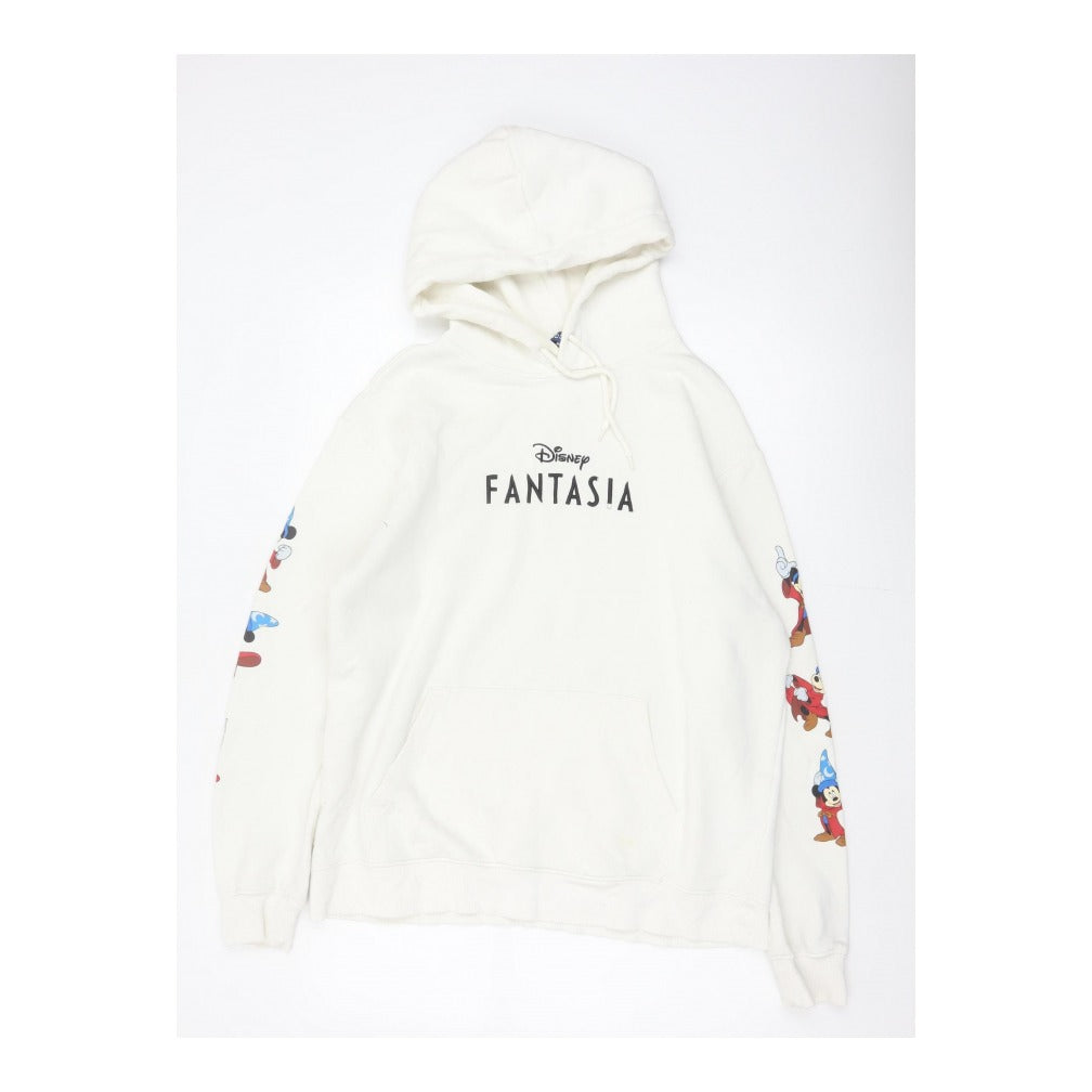 H&M Men’s Ivory L Disney Fantasia Mickey Graphic Pullover Hoodie
