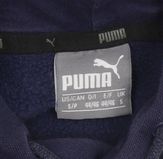 Puma Men’s Navy Blue S Pullover Hooded Logo Fleece Hoodie
