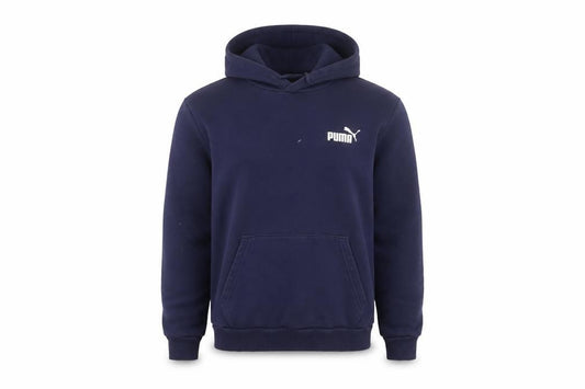 Puma Men’s Navy Blue S Pullover Hooded Logo Fleece Hoodie
