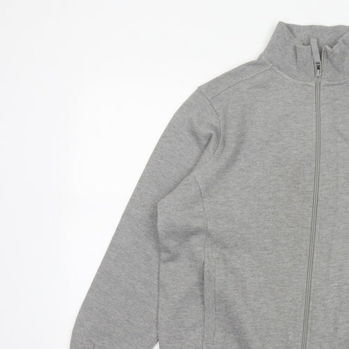 Bm Women’s Grey M Basic Full Zip Fleece Jacket with Pockets