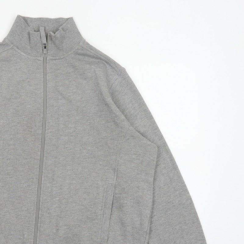 Bm Women’s Grey M Basic Full Zip Fleece Jacket with Pockets