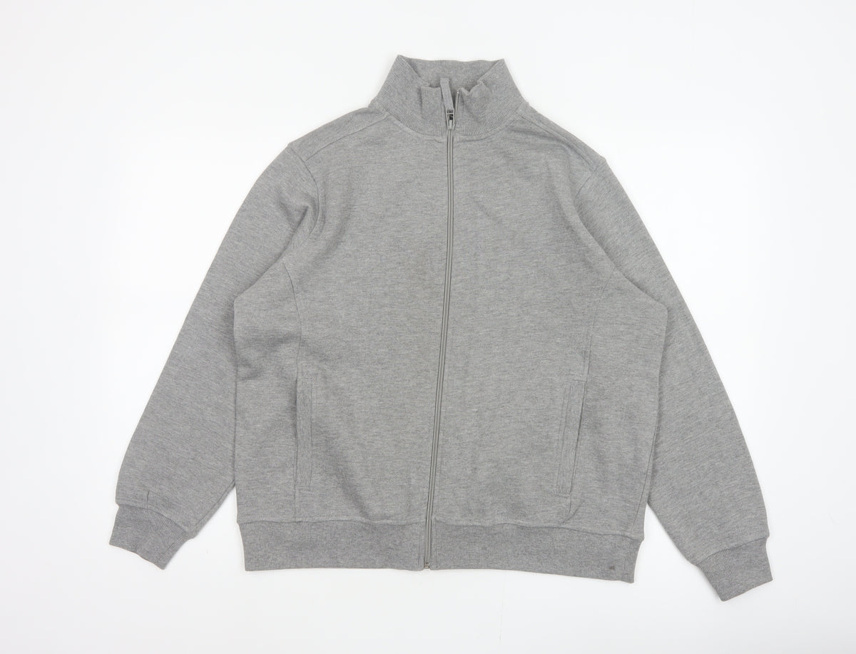 Bm Women’s Grey M Basic Full Zip Fleece Jacket with Pockets