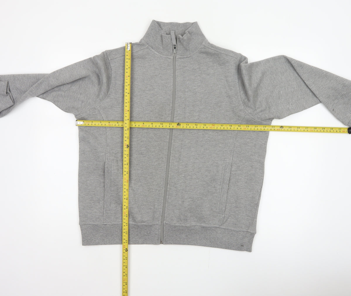 Bm Women’s Grey M Basic Full Zip Fleece Jacket with Pockets