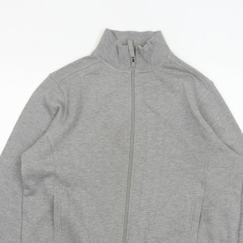 Bm Women’s Grey M Basic Full Zip Fleece Jacket with Pockets