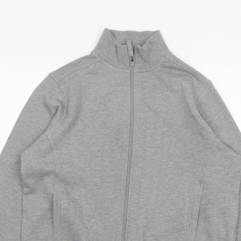 Bm Women’s Grey M Basic Full Zip Fleece Jacket with Pockets