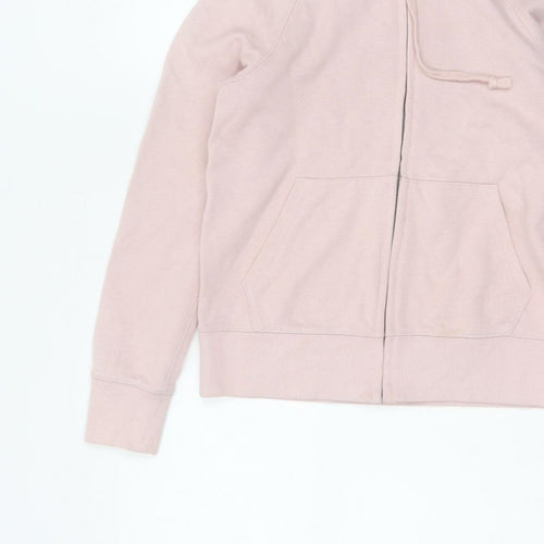UNIQLO Women Pink S Full Zip Hooded Cotton Blend Hoodie