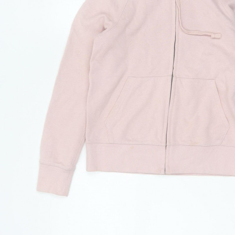 UNIQLO Women Pink S Full Zip Hooded Cotton Blend Hoodie