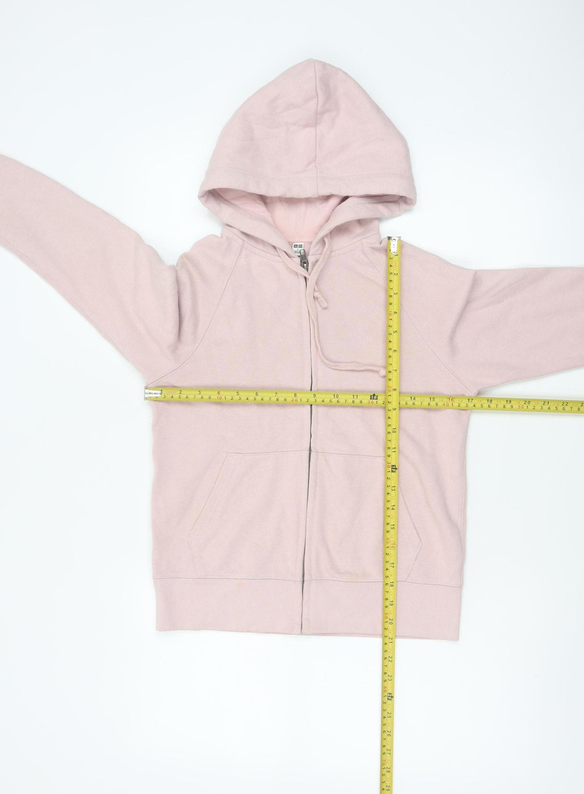 UNIQLO Women Pink S Full Zip Hooded Cotton Blend Hoodie