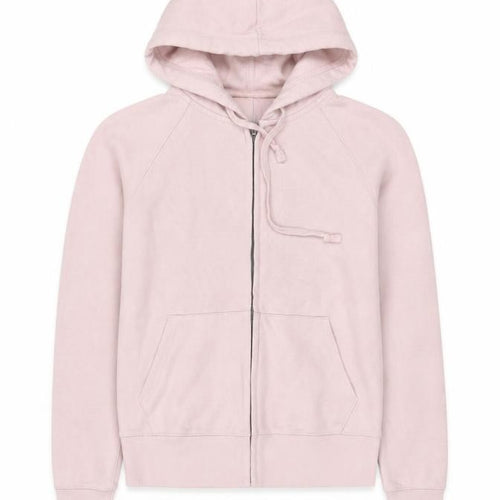 UNIQLO Women Pink S Full Zip Hooded Cotton Blend Hoodie