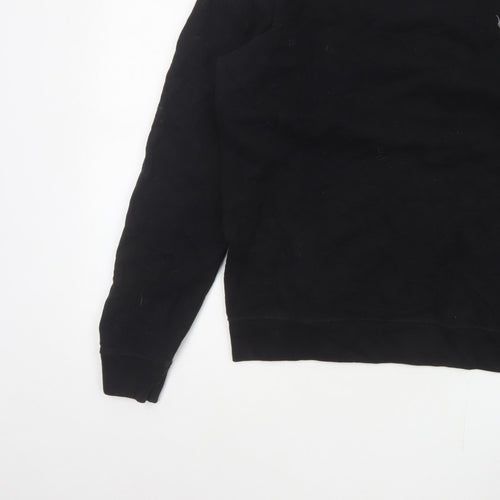 AllSaints Men’s Black Large Pullover Crew Neck Logo Sweatshirt