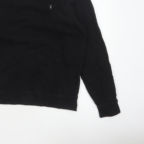 AllSaints Men’s Black Large Pullover Crew Neck Logo Sweatshirt