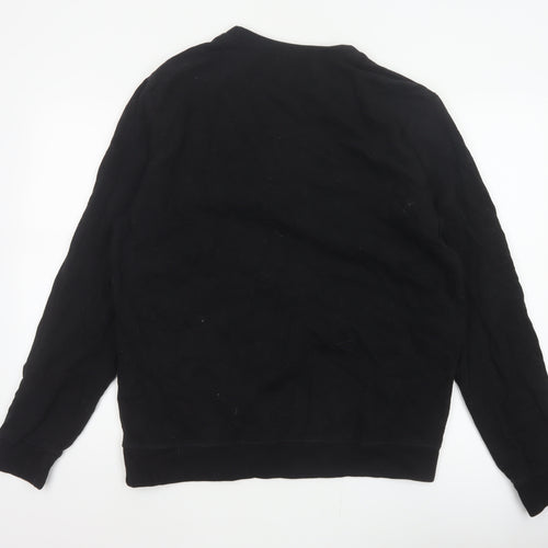 AllSaints Men’s Black Large Pullover Crew Neck Logo Sweatshirt