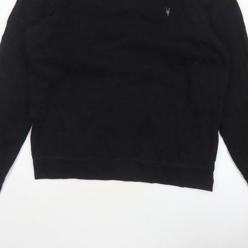 AllSaints Men’s Black Large Pullover Crew Neck Logo Sweatshirt