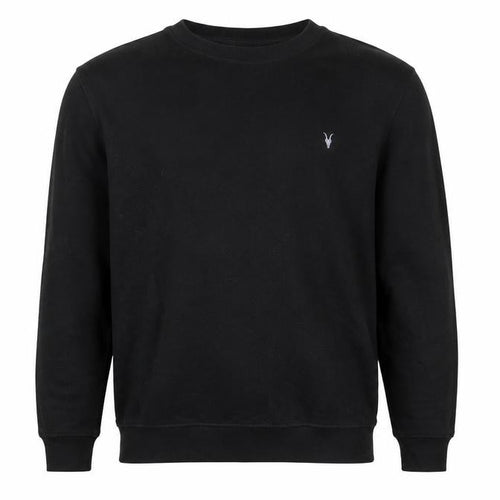 AllSaints Men’s Black Large Pullover Crew Neck Logo Sweatshirt