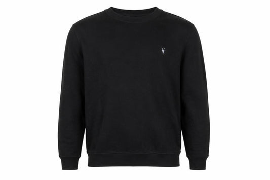 AllSaints Men’s Black Large Pullover Crew Neck Logo Sweatshirt
